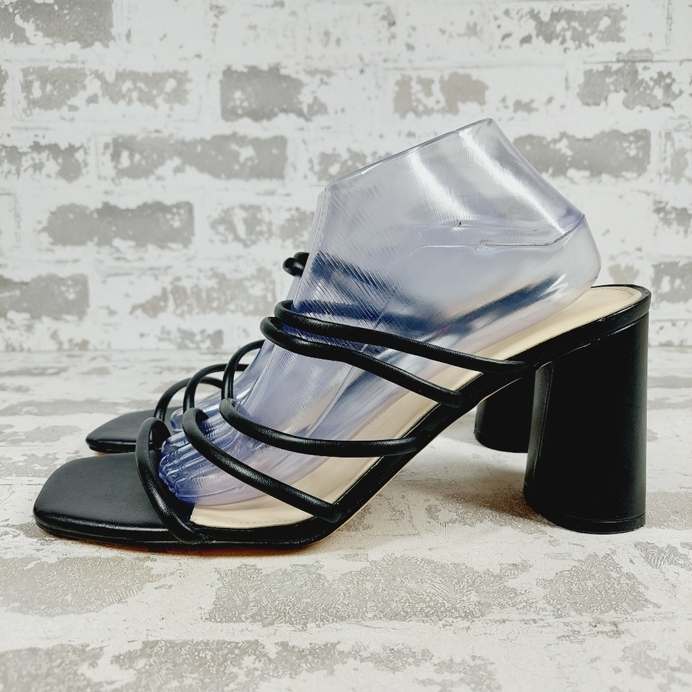 New NINE WEST Women's Ghetcha3 Slip On  Heeled Sandal i645